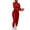 Red, variant on successthop Bodycon Jumpsuit Long Sleeve Women Slim Stylish Mock Neck Long Sleeve One Piece Long Lounge Wear Solid Pants