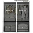 thumbnail image 4 of VINFORM Modern Mirrored Armoire Closet for Bedroom, 4 Door Wardrobe with Hanging Rods, White, 4 of 8