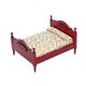 thumbnail image 1 of Muebles de casa de muñecas en miniatura Casa de muñecas de madera Muebles de cama doble de madera rojo, 1 of 8