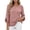 #06 Pink, variant on KTFgvq Women's Scoop Neck 3/4 Sleeve Blouses, Relaxed Fit Casual Tops, Solid Color Tees, Lightweight Linen for Vacation, Summer, Army Green L