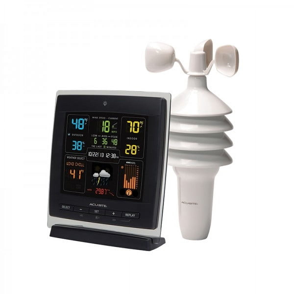 AcuRite Notos® (3-in-1) Weather Station with Reverse Color Display (Dark Theme) (00622MCB)