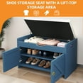thumbnail image 4 of Craftian Shoe Bench with Storage Cabinets, Entryway Storage Bench Shoe Rack Organizer Unit , Blue, 4 of 10