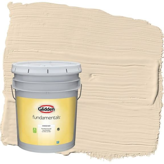Glidden Fundamentals Antique Parchment / Beige Flat Interior Paint, 5 Gallon
