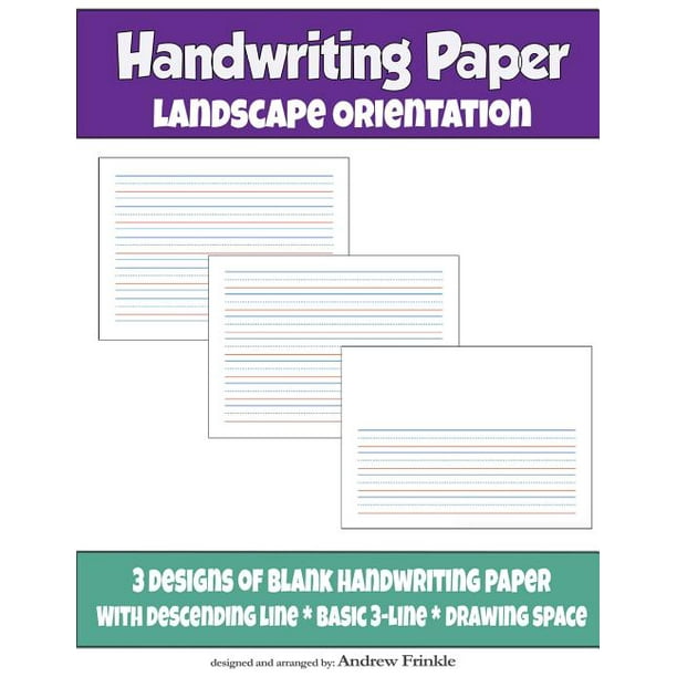 handwriting paper handwriting paper landscape orientation paperback walmart com