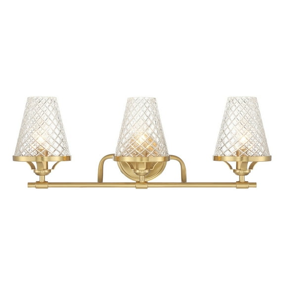 Candler 3-Light Bathroom Vanity Light in Warm Brass