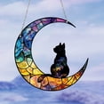 thumbnail image 4 of Cat Memorial Gift for Loss of Cat-Pet Remembrance Sympathy Ornament Personalized Date Name Pattern Angel Cat on Moon Gifts for Cat Lovers, 4 of 6