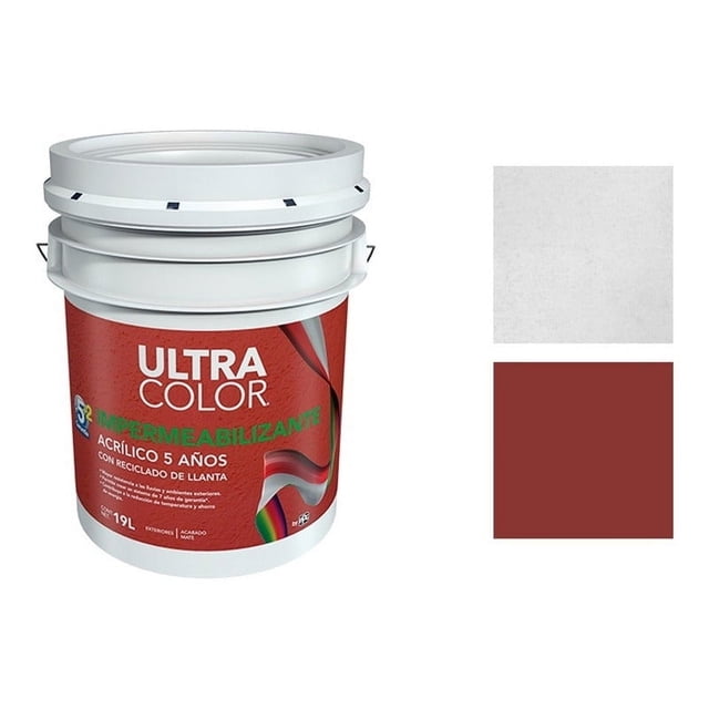 Cubeta De Impermeabilizante Acrilico Termico Eco 5 Años 19lt - Color Rojo