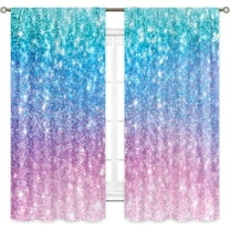 Girly Blue Purple Teal Curtains 42W x 63L Inch Rod Pocket Not Glitter Colorful Pink Spot Girls Bedroom Decor Ombre Turquoise Dots Mermaid Princess Living Room Window Drapes Fabric 2 Panel