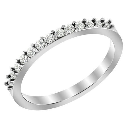 10K White Gold 0.29 Carat Diamond Stackable Band Ring