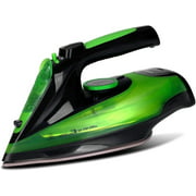 Steam Iron Steam Generator Iron Stainless Steel Soleplate Cordless Spray Ironing Machine with seat for Clothes Wrinkle Removal (Color : Green, Size : One Size)
