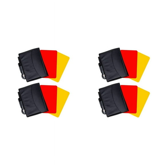 4 Pack Soccer Referee Card Sets,Warning Referee Red and Yellow Cards with Wallet Score Sheets,Pencil Soccer Accessories
