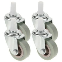 RUNROTOO 4Pcs Mop Bucket Casters Replacement Swivel Stem Plastic Wheels 9.5x6.5x4in