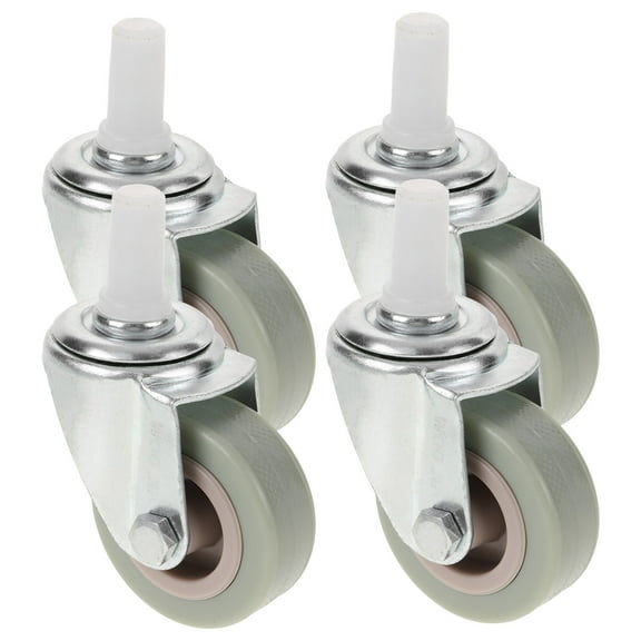 RUNROTOO 4Pcs Mop Bucket Casters Replacement Swivel Stem Plastic Wheels 9.5x6.5x4in