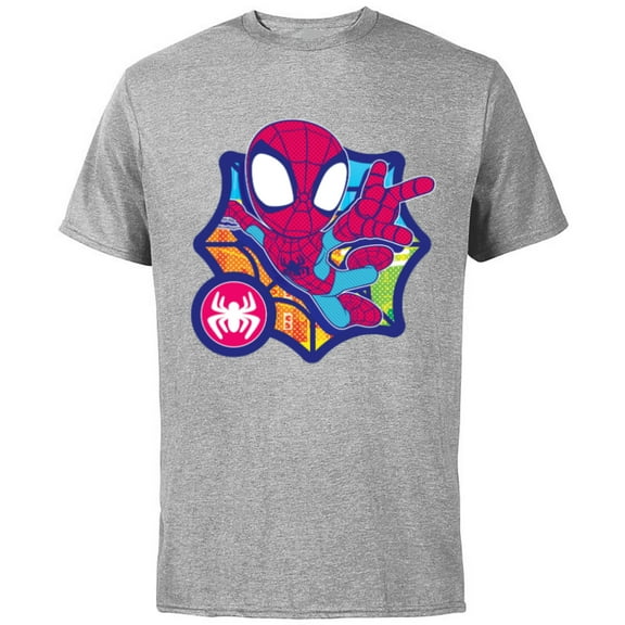 Marvel Spidey and His Amazing Friends Spider-Man Dot Effect - Short Sleeve Cotton T-Shirt for Adults - Customized-Athletic Heather