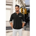 thumbnail image 2 of COOFANDY Men's Classic Fit Casual Long Sleeve Plaid Collar Polo Shirt, 2 of 5