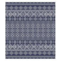 Gertmenian Tropea Darcy Bohemian Moroccan Navy Ivory Premium Flatweave UV Resistant Indoor Outdoor Area Rug, 6x9