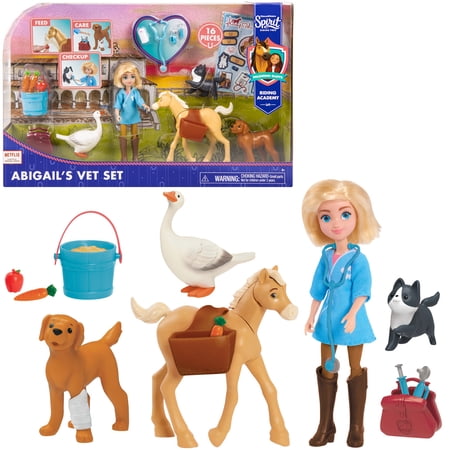 DreamWorks Spirit Riding Free Abigail’s Vet Set, 16-pieces, Kids Toys for Ages 3 Up, Gifts and Presents
