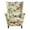 Beige Floral, variant on SHANNA Wingback Chair Cover 2-Piece Stretch Armchair Sofa Slipcover Wing Chair Covers