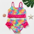 thumbnail image 2 of MEZZALL Kids Girls Summer Floral Three Piece Cute Swimsuit Girls Swimsuit Swimwear Lace Up Cute Baby Toddler Swim Wear, 2 of 5