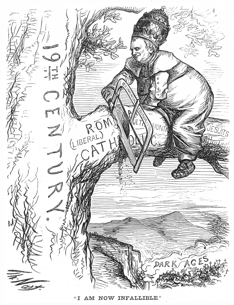 Papal-Infallibility Cartoon Nan American Cartoon Of 1870 By Thomas Nast ...