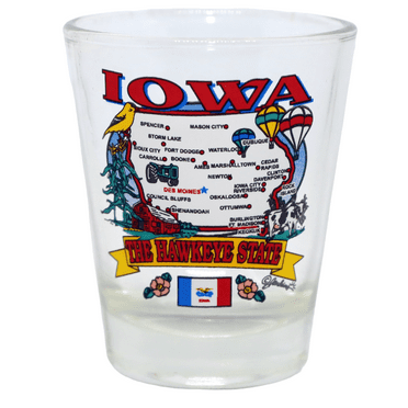 Iowa ST Elemnts Map Shot Glass