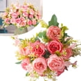 thumbnail image 2 of Artificial Peonies Faux Flowers, Fake Peonies Artificial Flower Bouquet for Table Centerpiece Vase Decor, Silk Flowers for Home Wedding Party Decor, Florals Arrangements Decor, 1Pc(Pink1,13x7"), 2 of 9