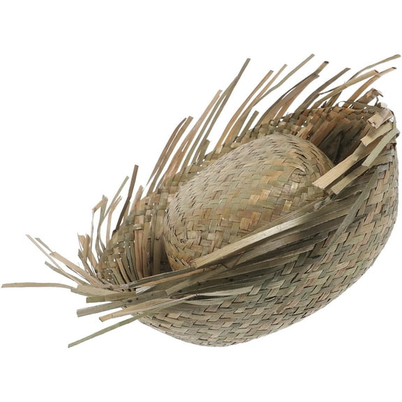 BESTONZON Light Green Woven Straw Hat for Men Fashionable Breathable Beach Sun Protection Cap