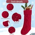 thumbnail image 5 of Cable Knit Christmas Stockings, 18 Inch Diamond Pattern Hanging Stocking, Indoor Outdoor Festive Christmas Decorations for Fireplace Mantel, Christmas Tree, Storage Candy and Christmas Holiday Gifts, 5 of 7