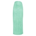 thumbnail image 2 of Hontri Skirt, Women's Solid Colour Sequin Back Split Fashion Casual Half Body Skirt Green L, 2 of 8