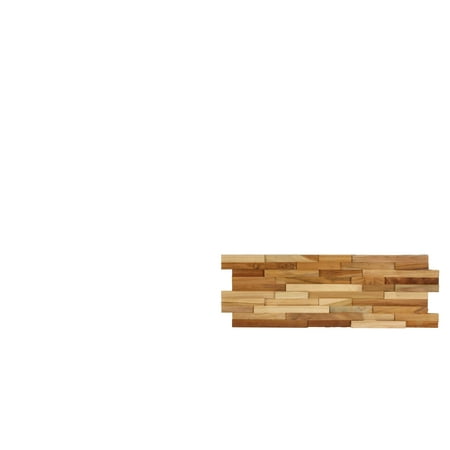 Bare Decor EZ-Wall 3D Mosaic Tile in Solid Teak Wood, Set of 10 Natural Finish Tiles