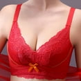 thumbnail image 2 of Darzheoy Thin Lace Bow Sexy Full Cup Gathered Breasts No Sponge Large Size Bra Daily Bra Sports Bra 36/80C, 2 of 4