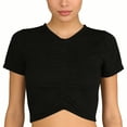 thumbnail image 5 of AnuYalue Tee Shirts for Women Summer Crew Neck Cropped Tops Fashion Short Sleeve Tshirt Slim Fit Blouse, 5 of 5
