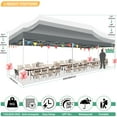 thumbnail image 6 of COBIZI 10x30 Heavy Duty Pop up Canopy with Mosquito Net,Instant Outdoor Shelter Large Canopy Tent for Outside,Gazebo with Mesh Sidewalls for Party,Backyard,Camping,Gray, 6 of 10