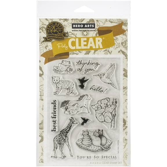 Hero Arts From The Vault Clear Stamp 4"X6"-Realistic Animals