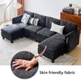 thumbnail image 4 of Mxfurhawa Modular Couches and Sectional Sofas, 6 Seat Oversized Sofa for Living Room, U Shaped Sectional Couch, Black, 4 of 6