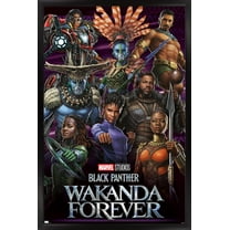 Marvel Black Panther: Wakanda Forever - Group Wall Poster, 22.375" x 34" Framed