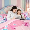 thumbnail image 5 of Manfei Pastel Axolotl Pattern 7-Piece Twin Bedding,3D Print Salamander Bedding Comforter Set,Pink Reversible, 5 of 7