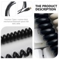 thumbnail image 3 of FUEENIRVA 1Pc Black Coiled Tube Keyboard Cable for Mechanical Keyboard Type-C Connector USB Data, 3 of 8