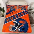 thumbnail image 2 of jejeloiu Football Game Full Size Sheets,Rugby Sport Helmet Bed Sheets For Ball Gamer 4-Piece, 2 of 7