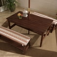 thumbnail image 4 of KidKraft KidKraft Outdoor Wooden Table & Bench with Cushions and Umbrella, Espresso, 4 of 8