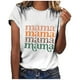 thumbnail image 2 of Tops para Mujer Fiudx Primavera Verano Color Sólido Impresión de Letras Manga Corta Cuello Redondo Casual, 2 of 5