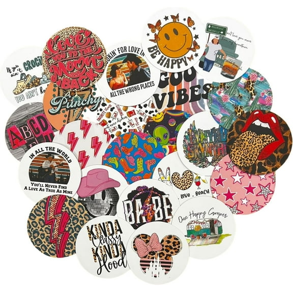 Random Country Fun Assorted Freshie Cardstock Cutout Rounds 2 in  12 pk Mixed, Scented Aroma Bead Bake with Mold for Car Freshie Designs, Trendy Teenager Designs