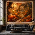 thumbnail image 6 of Pumpkin Garden Along a Lantern-Lit Cottage Path, Cozy Rustic for Autumn Decor Fans, Harvest Wall Art, Thanksgiving Hostess Gift, Tapestry Wall Hanging for Living Room and Dorm, 6 of 7