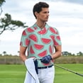 thumbnail image 5 of Balery Watermelon Printed Men’s Short Sleeve Polo Shirt, Midweight Men's Shirt,Golf Polo shirts -Large, 5 of 8
