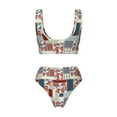 thumbnail image 5 of Daiia Patchwork In Country Style Women's Bikini Set Two Piece Swimsuit High Waisted Bikini Adjustable Straps Bikini Perfect for Beach, Pool, and Summer Vacation-Small, 5 of 9