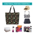 thumbnail image 6 of Bingfone Canvas Tote Bag for Women with Inner Pocket Aesthetic Cute Shopping Tote Bags Reusable Grocery Bags- Vector Retro Music, 6 of 8