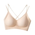 thumbnail image 2 of Sujetador para mujer, sujetador elevador con cuello en V, Bralettes, sujetador para dormir, suave, transpirable, todos los días Beige, 2 of 8