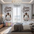 thumbnail image 2 of Grey Easter Blackout Curtains for Bedroom/Living Room, Pinch Pleated Black Out Curtains, Spring Cartoon Bunny Colorful Eggs Wood Grain Room Darkening Window Drapes with Hooks 2 Panels, 59"x70", 2 of 8