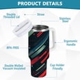 thumbnail image 2 of Yayeee 30oz Stainless Steel Tumbler with Straw and Handle Double-Wall Insulated Travel Water Bottle, Stars Abstract Lines, 2 of 8