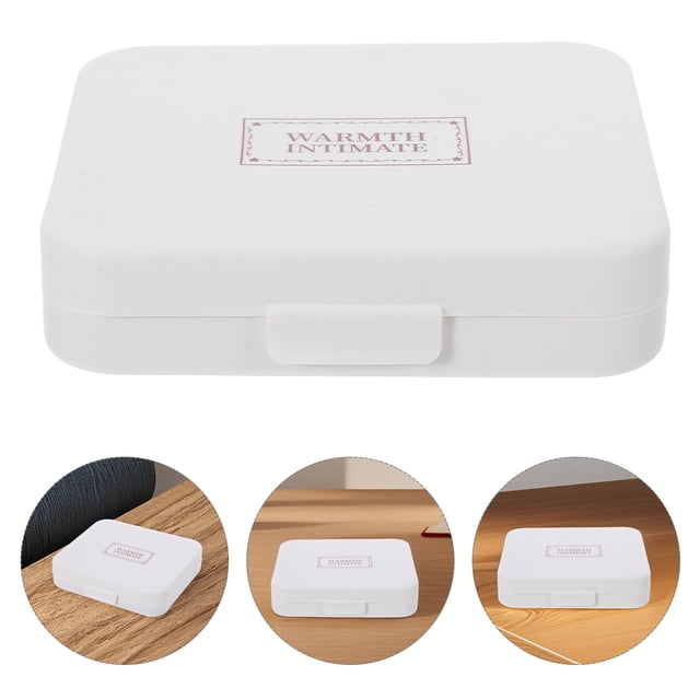 Greenadscape 1Set Sleek Compact Sanitary Towel Holder White PP On The Go Use Women Easy Access Protection